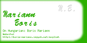 mariann boris business card